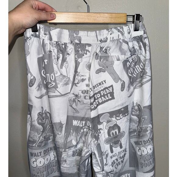 Disney Mickey Goofy 90th Anniversary Track Pants Gray White Graphic Print Small - Picture 6 of 7